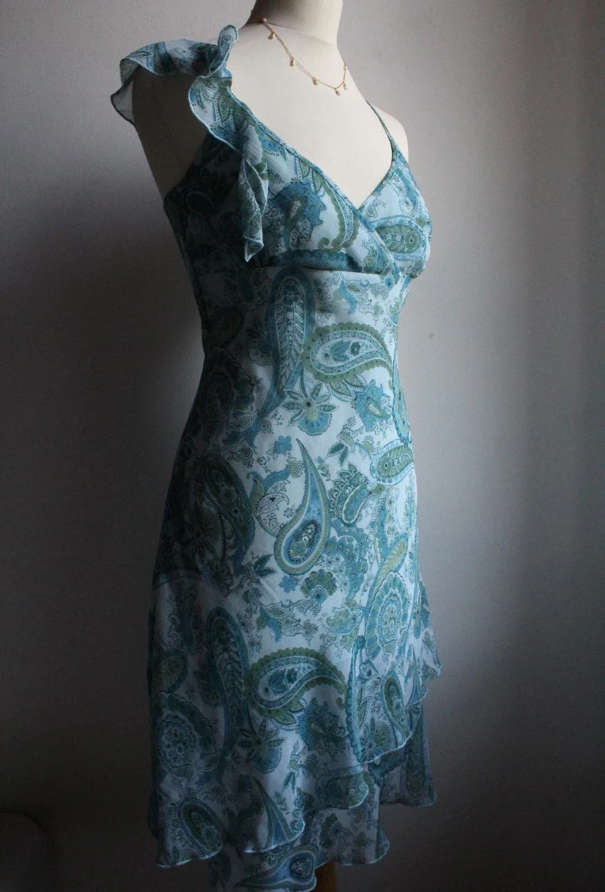 Mim vintage blue cashmere printed dress – photo 2